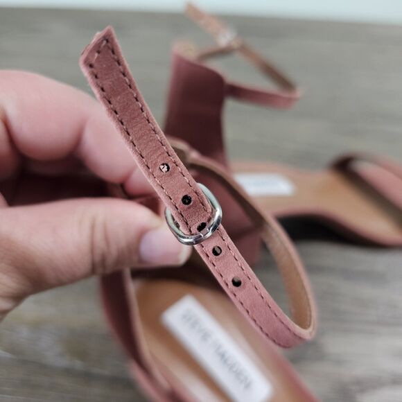 Steve Madden Irenee Pink Rose Suede Block Heel Womens Size 6.5 - Picture 10 of 12